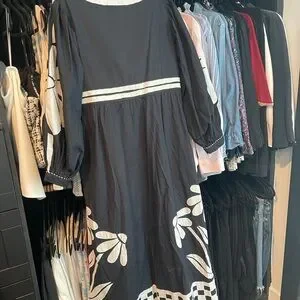 FARM Rio | Dresses | Black Nature Buttoned Maxi Dress | Poshmark